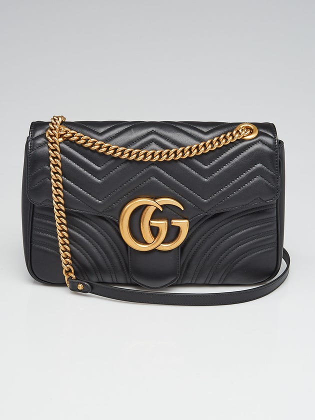 Gucci Black Quilted Leather Marmont Medium Shoulder Bag