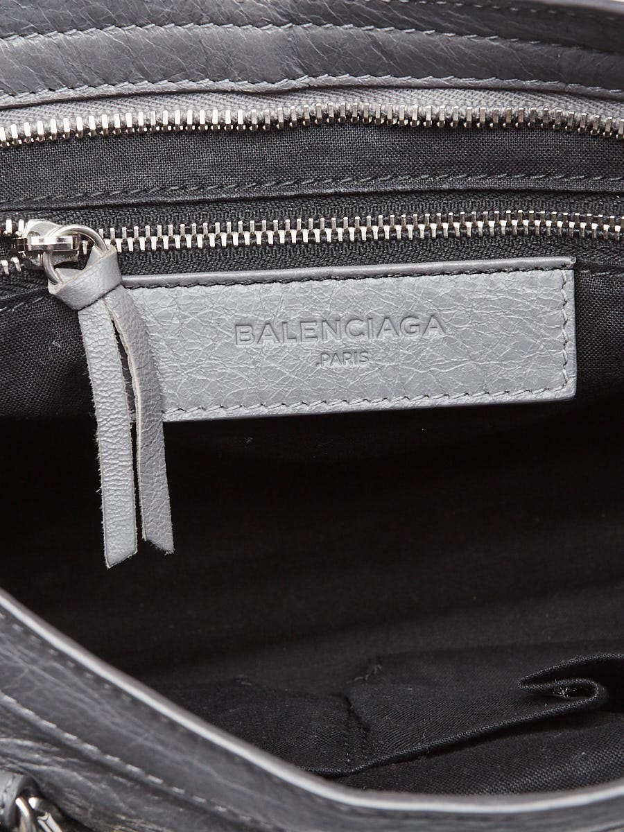 Balenciaga Gris Cendre Lambskin Leather Metallic Edge City S