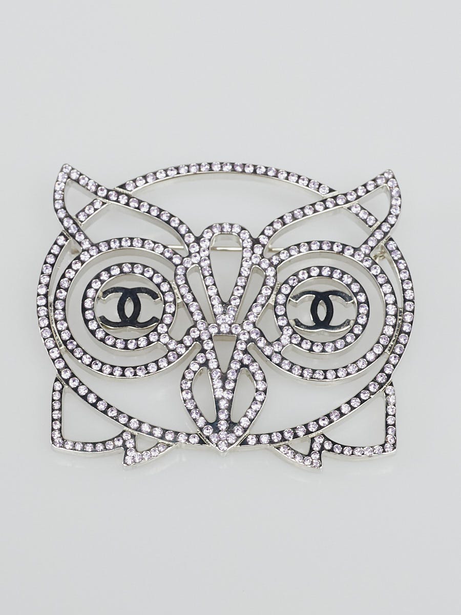 Chanel Silvertone Metal Black Resin Classic Flap Bag Pin Brooch