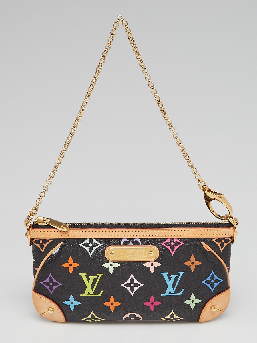 Louis Vuitton Black Monogram Multicolor Milla MM Clutch - Yoogi's Closet