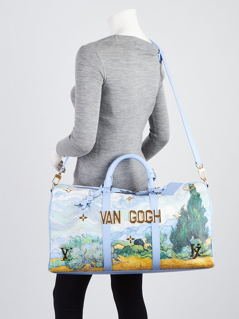 Louis Vuitton x Jeff Koons Keepall Bandouliere Vincent Van Gogh Masters 50  Lavender Multicolor in Coated Canvas with Brass - US