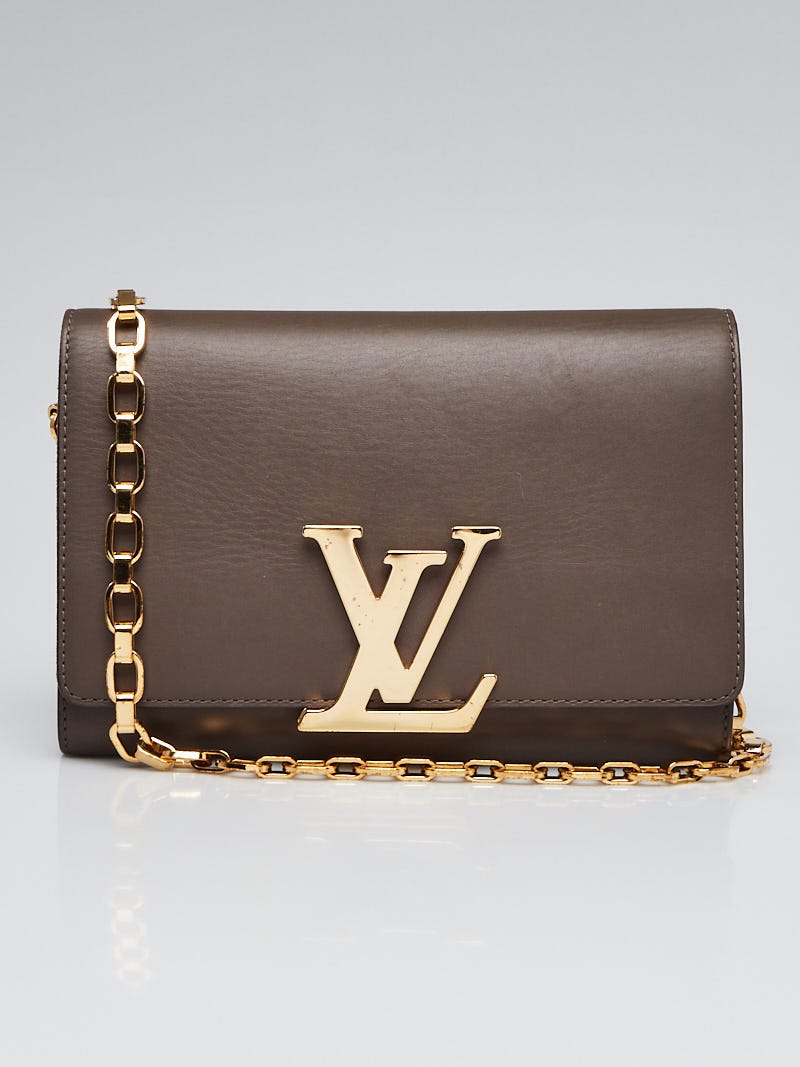 Louis Vuitton Grey Leather Chain Louise MM Bag at 1stDibs