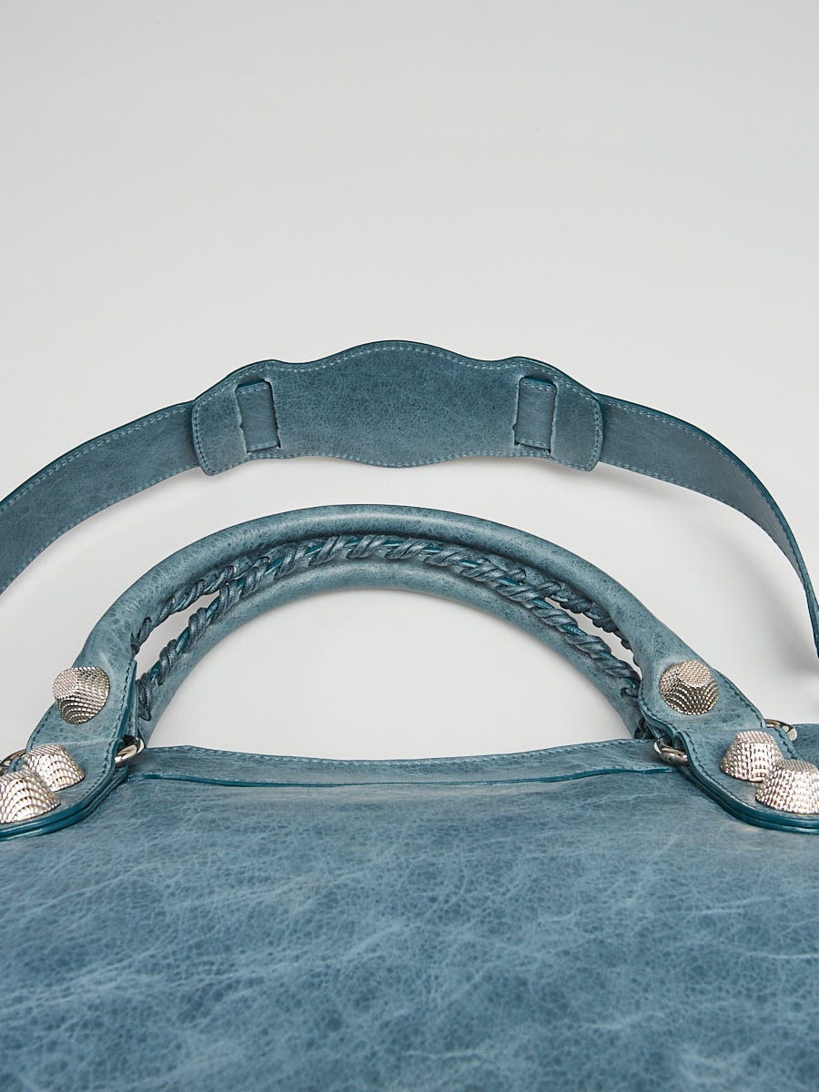 Balenciaga Tempete Lambskin Leather Giant 21 Silver City Bag