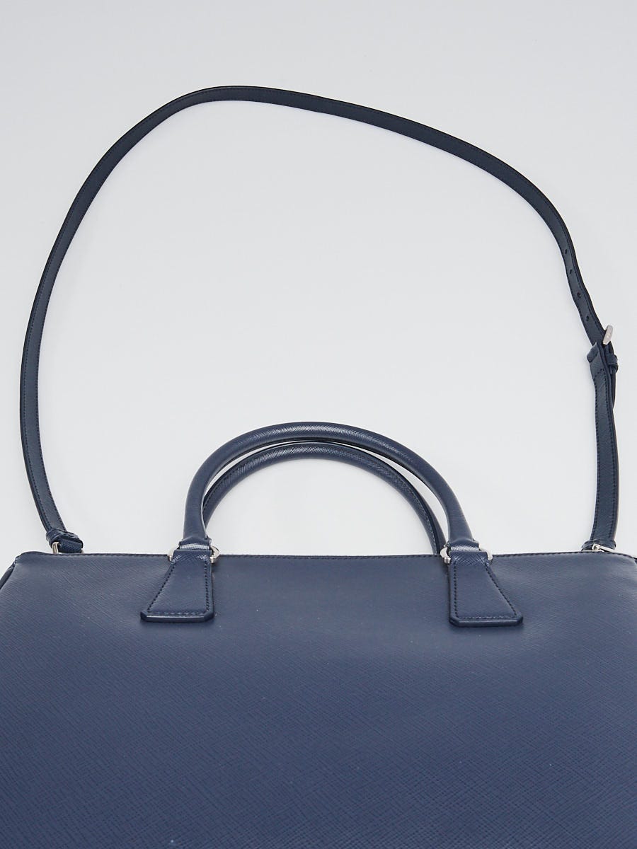 Prada Baltico Saffiano Lux Leather Medium Double Zip Tote Bag