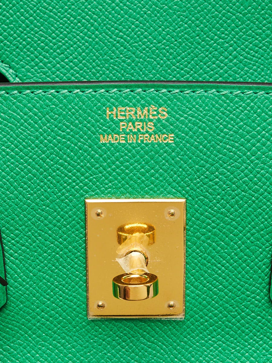 Hermes 35cm Bambou Epsom Leather Gold Plated Birkin Bag - Yoogi's