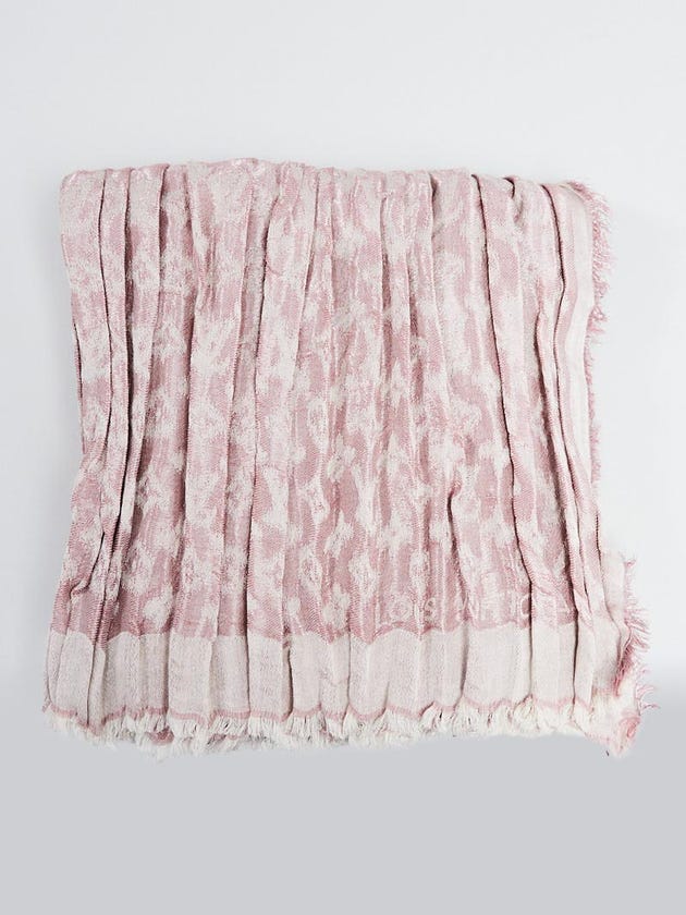 Louis Vuitton Pink Monogram Silk/Wool Stole Scarf