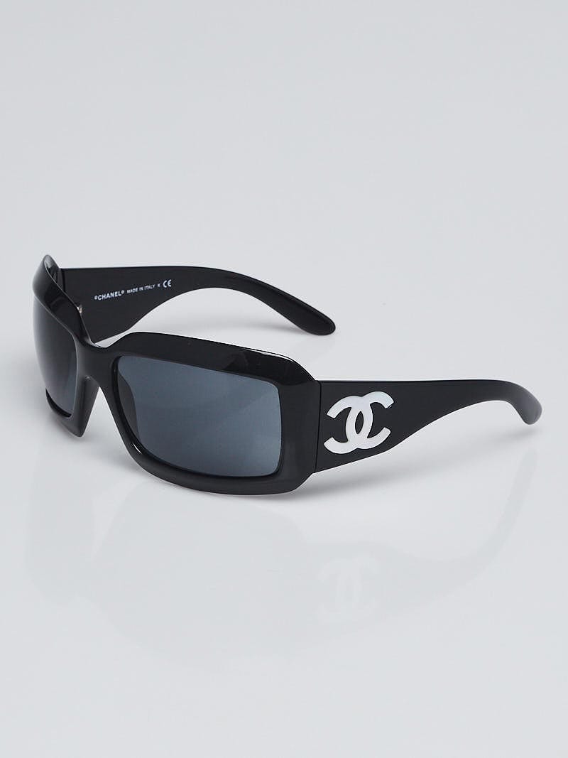 Chanel Black Frame CC Mother of Pearl Sunglasses- 5076-H | Yoogi's