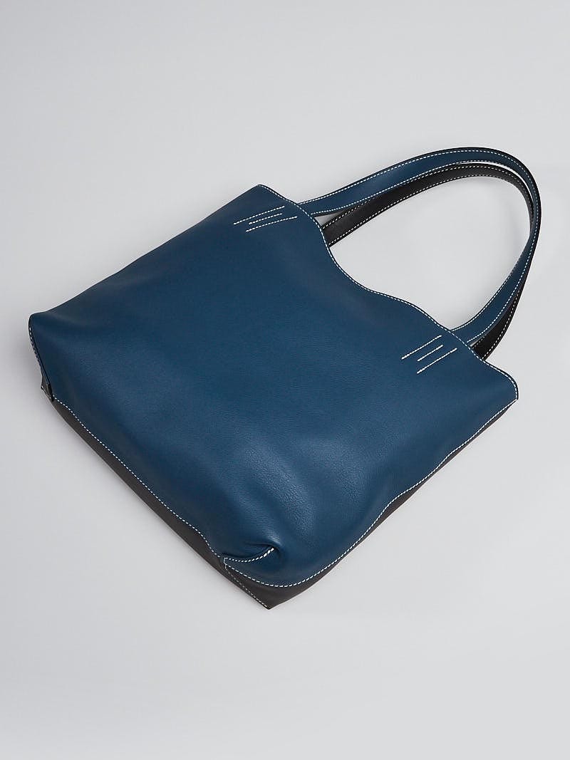 Hermes 36cm Graphite/Blue Thalassa/Black Sikkim Leather Double Sens Bag -  Yoogi's Closet
