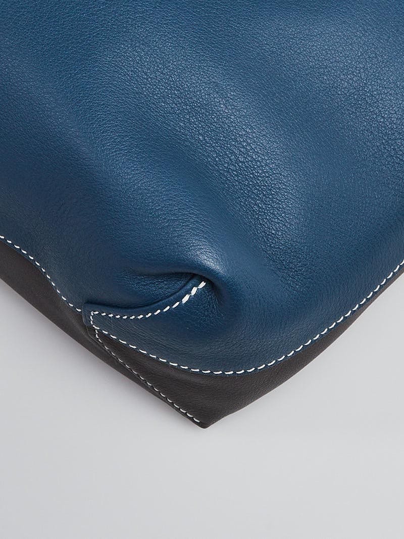 Hermes 36cm Graphite/Blue Thalassa/Black Sikkim Leather Double Sens Bag -  Yoogi's Closet