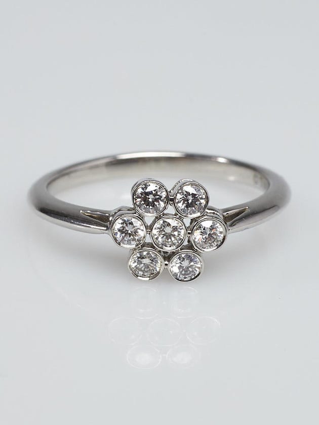 Tiffany & Co. Platinum and Diamond Enchant Flower Ring Size 6.5