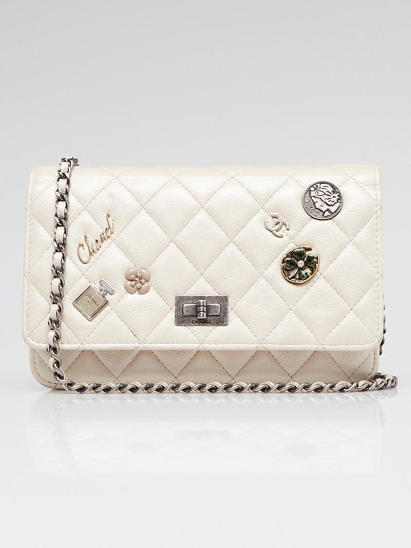 Chanel Pearl White Quilted Calfskin Leather 2.55 Reissue Lucky