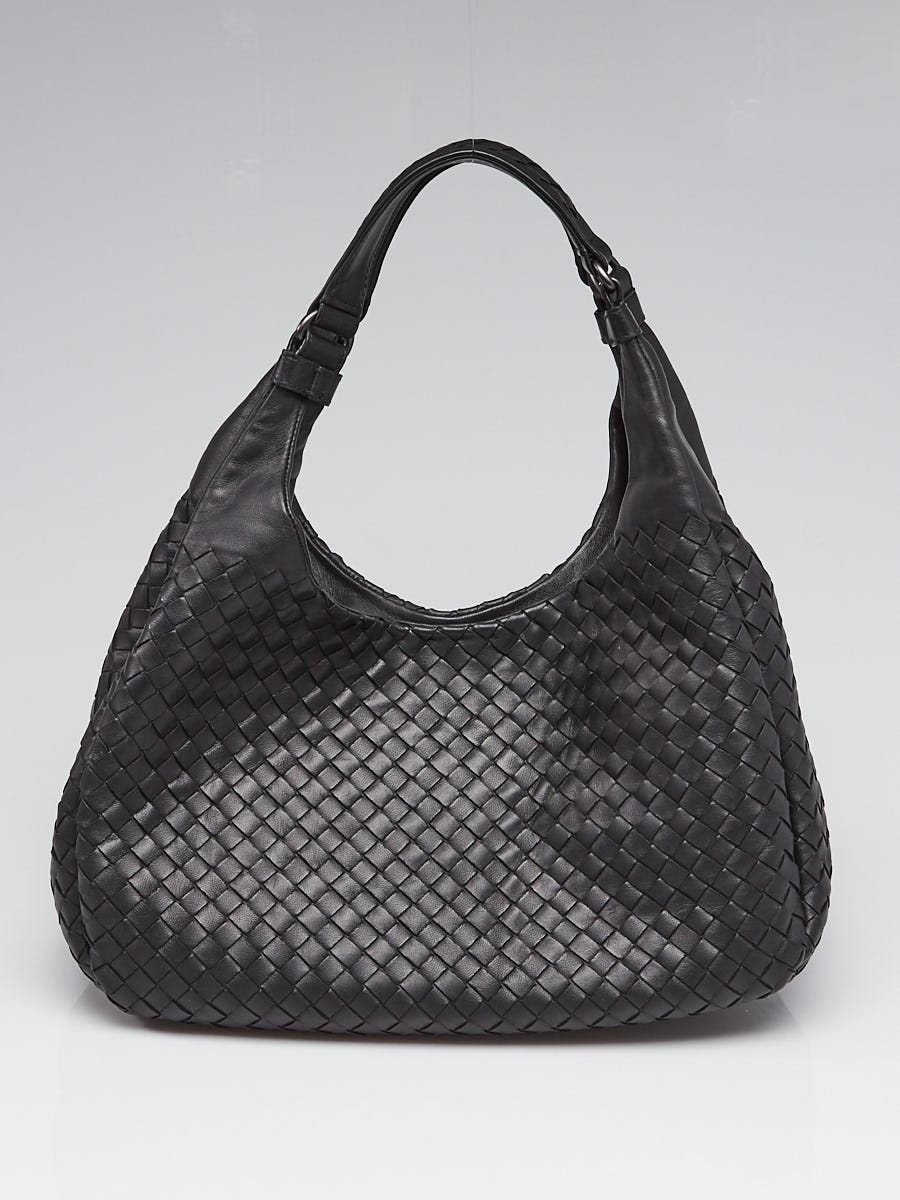 Bottega Veneta Black Intrecciato Woven Nappa Leather Medium
