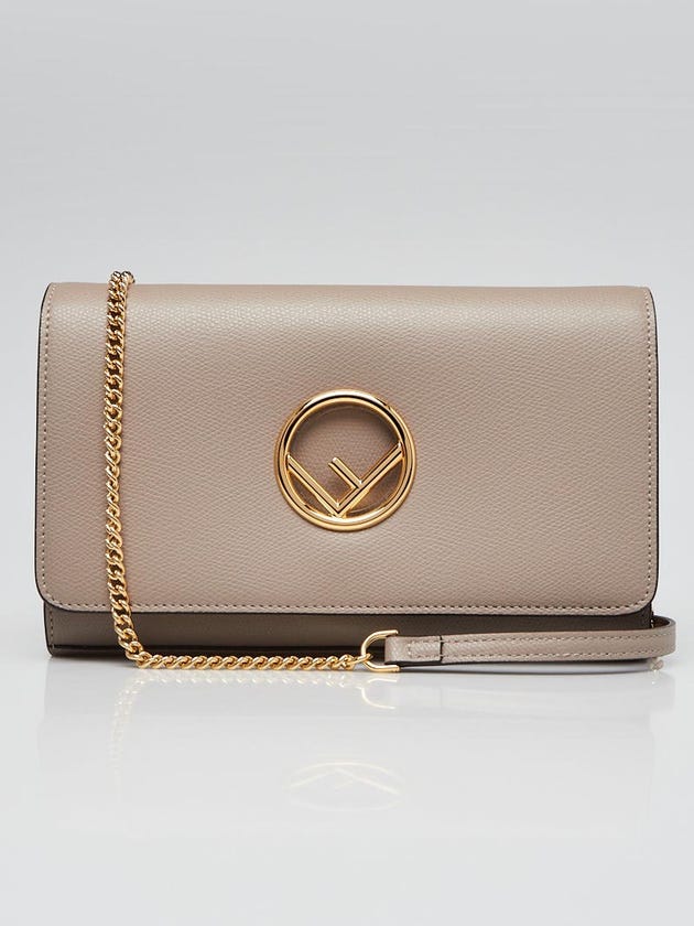 Fendi Beige Leather Wallet On Chain Clutch Bag 8BS004 