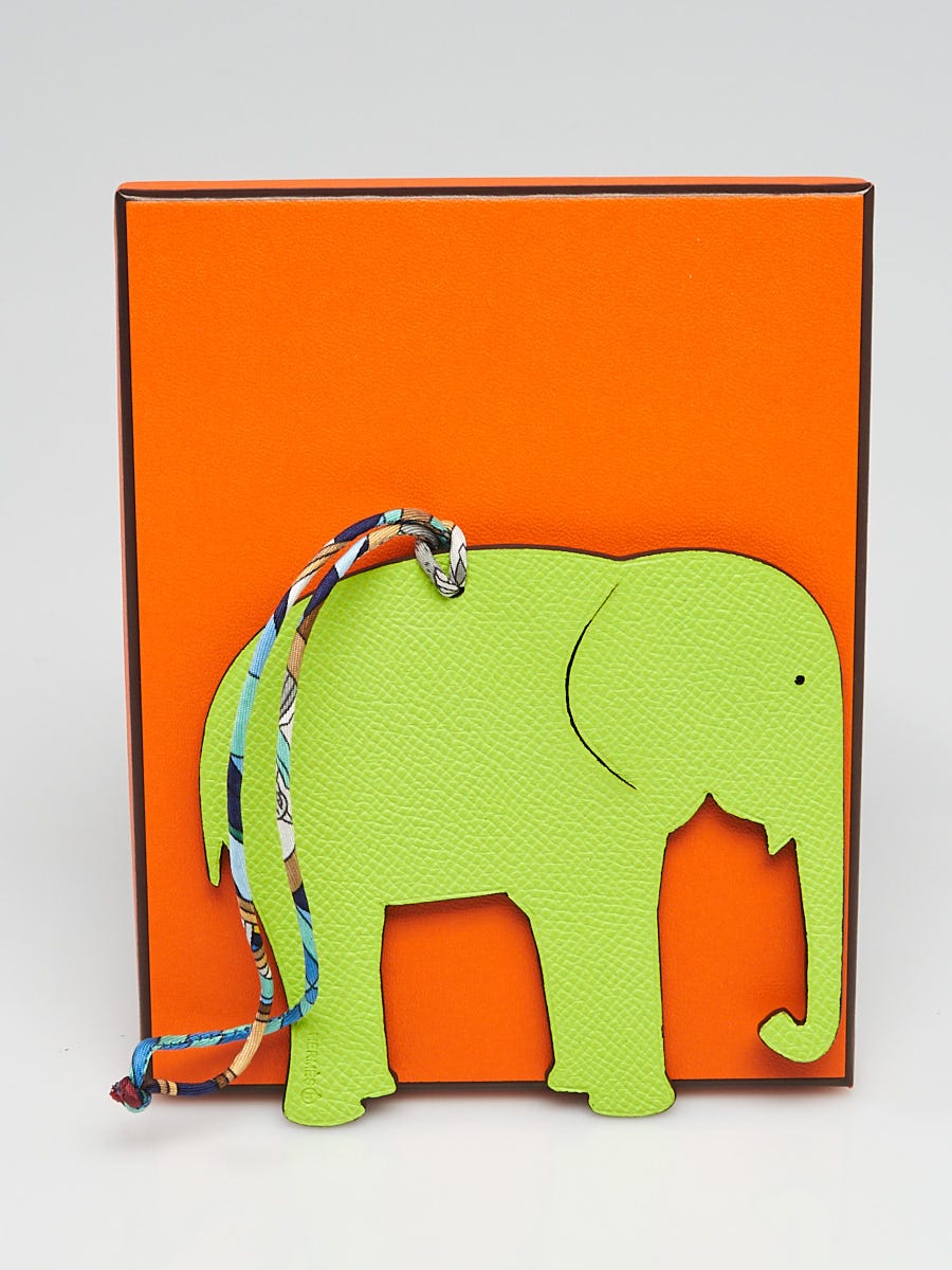 Hermes Apple Green Epsom Leather and Blue Orage Clemence Leather
