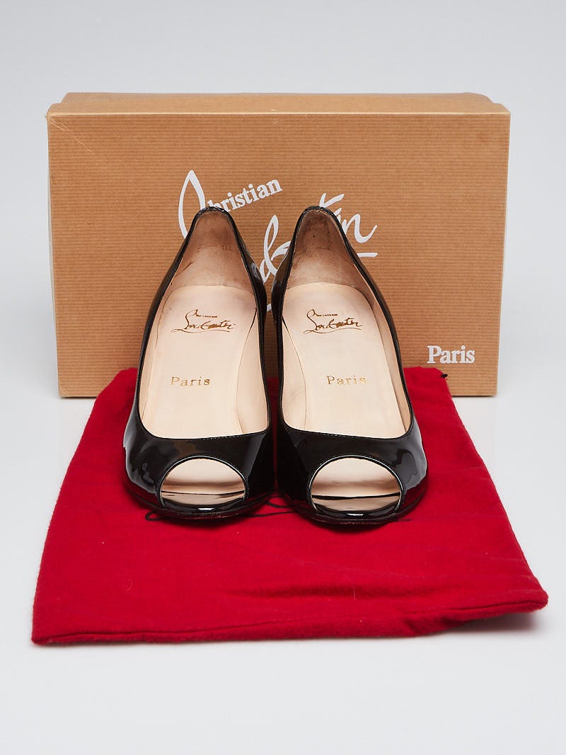 Christian Louboutin Black Patent Leather Materna Zeppa 70