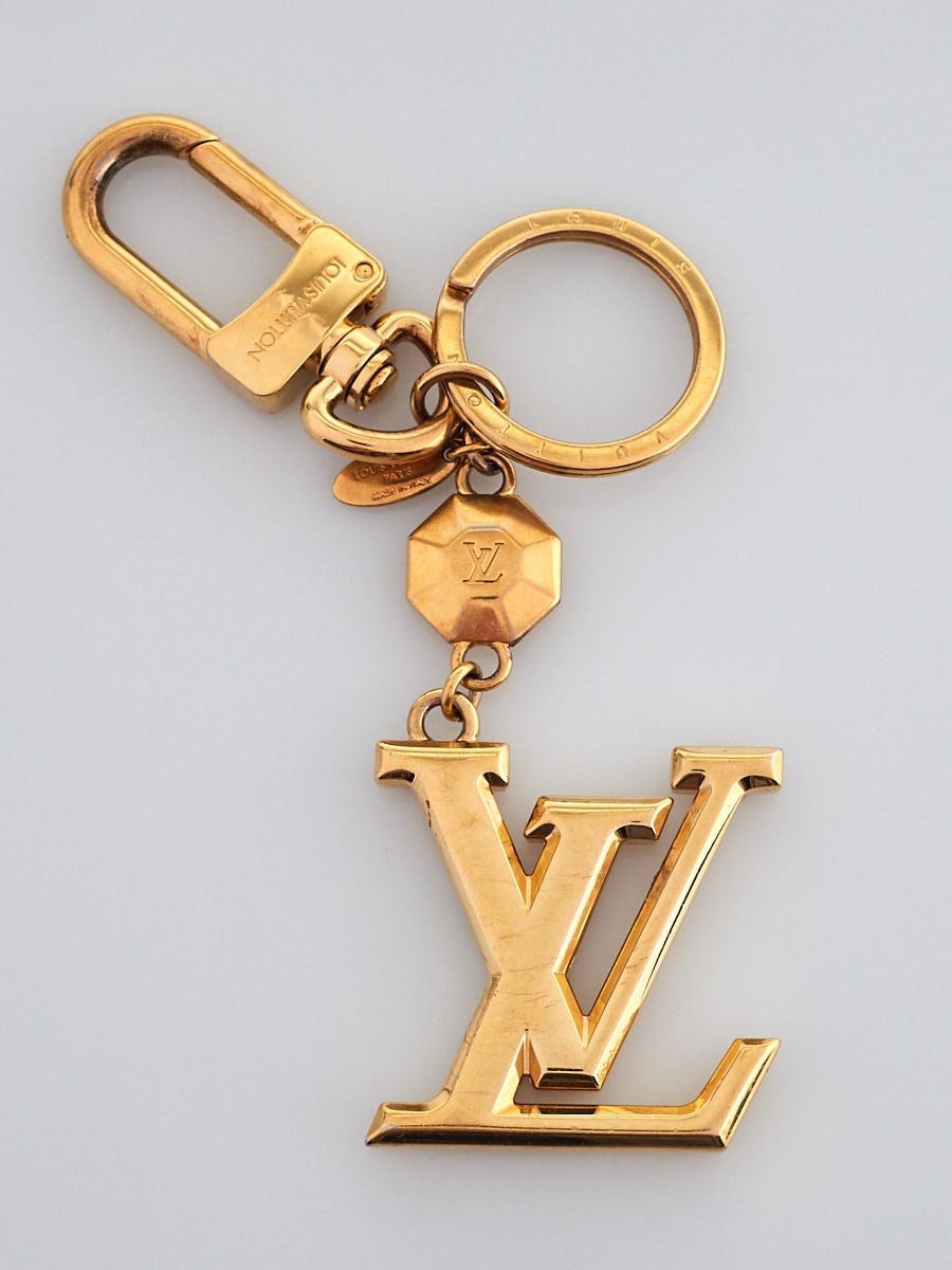 Louis Vuitton Bag Charm Key Holder Lv Facettes Gold