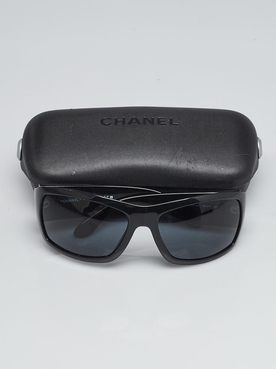 Chanel Black Acetate Tinted CC Logo Sunglasses-6008-B - Yoogi's Closet