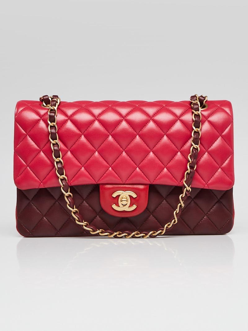 Chanel Tri-Color Quilted Lambskin Medium Classic Double Flap Bag