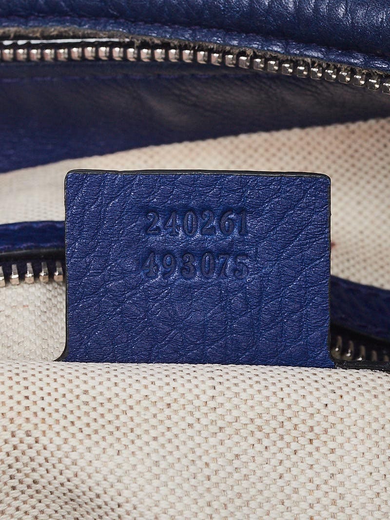Gucci Blue Guccissima Leather Techno Horsebit Medium Hobo