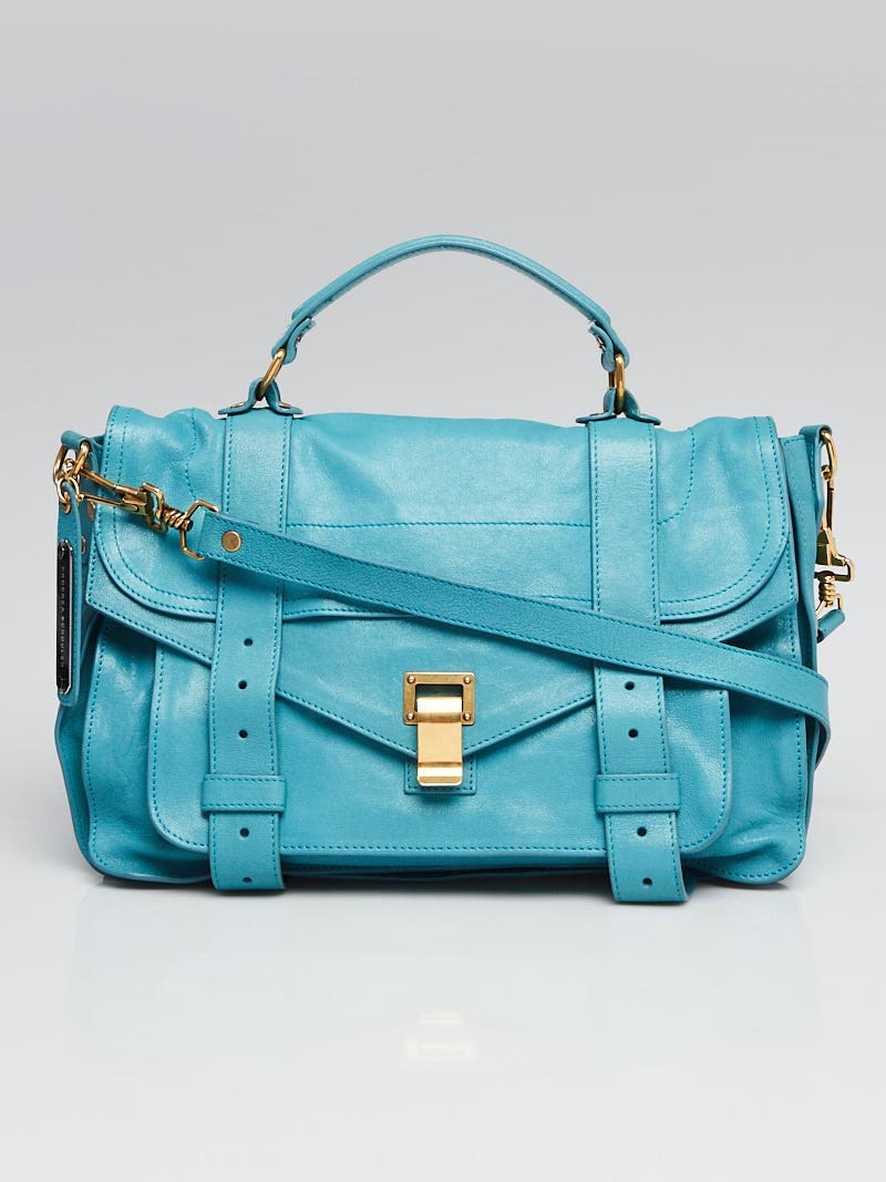 Proenza Schouler Teal Leather Medium PS1 Satchel Bag Yoogi s Closet