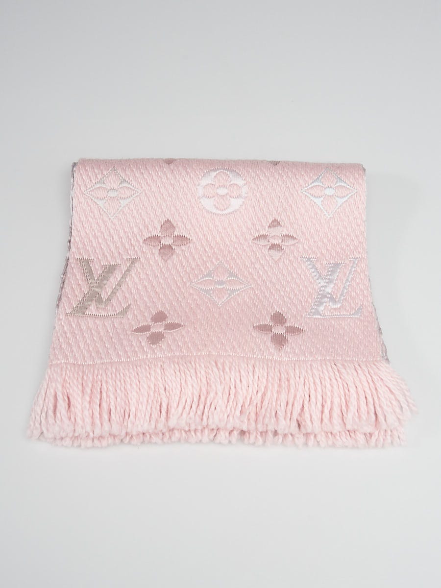 Louis Vuitton Pink Rainbow Wool/Silk Logomania Scarf - Yoogi's Closet