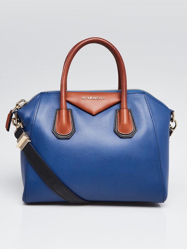 Givenchy Blue/Brown/Black Smooth Calfskin Leather Small Antigona Bag