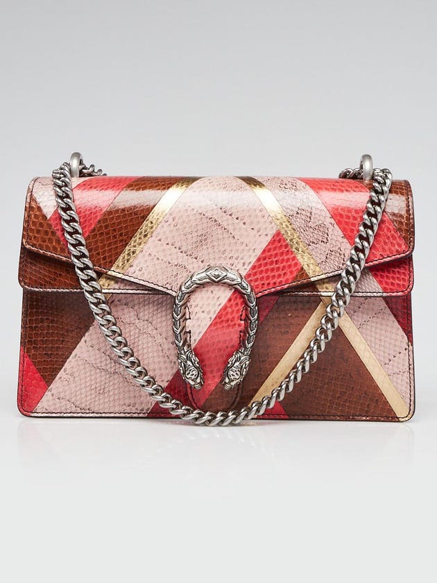 Gucci Pink Multicolor Ayers Snake Small Dionysus Small Shoulder Bag