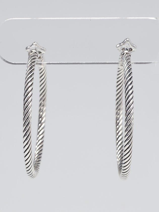 David Yurman Sterling Silver Cable Hoop Earrings