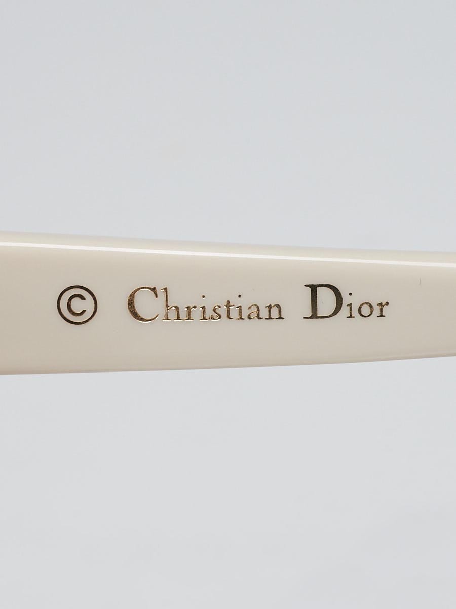 Christian Dior White Acetate Glisten Sunglasses -E5DJD | Yoogi's