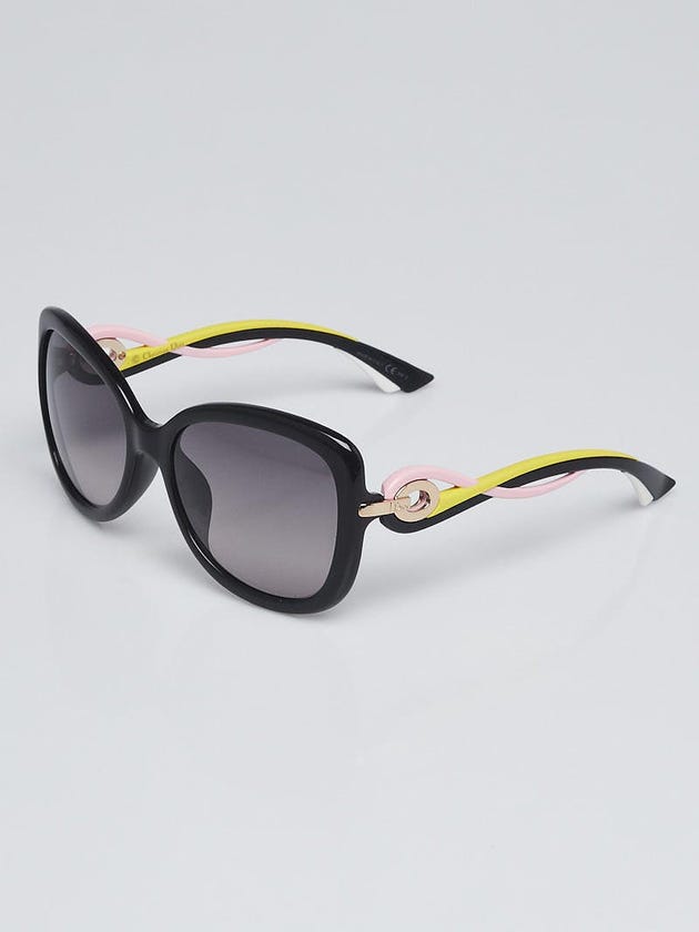 Christian Dior Black Acetate Twisting Sunglasses -JXGEU