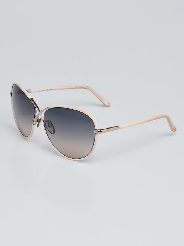 Tom Ford White Acetate Frame Gradient Tint Rosie Sunglasses