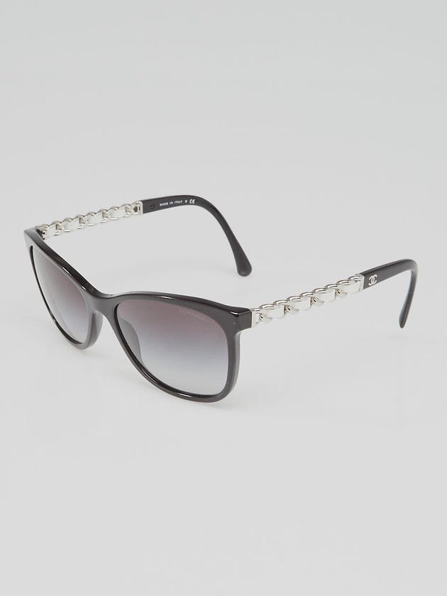 Chanel Black Acetate Frame Wayfarer Chain CC Sunglasses- 5260-Q