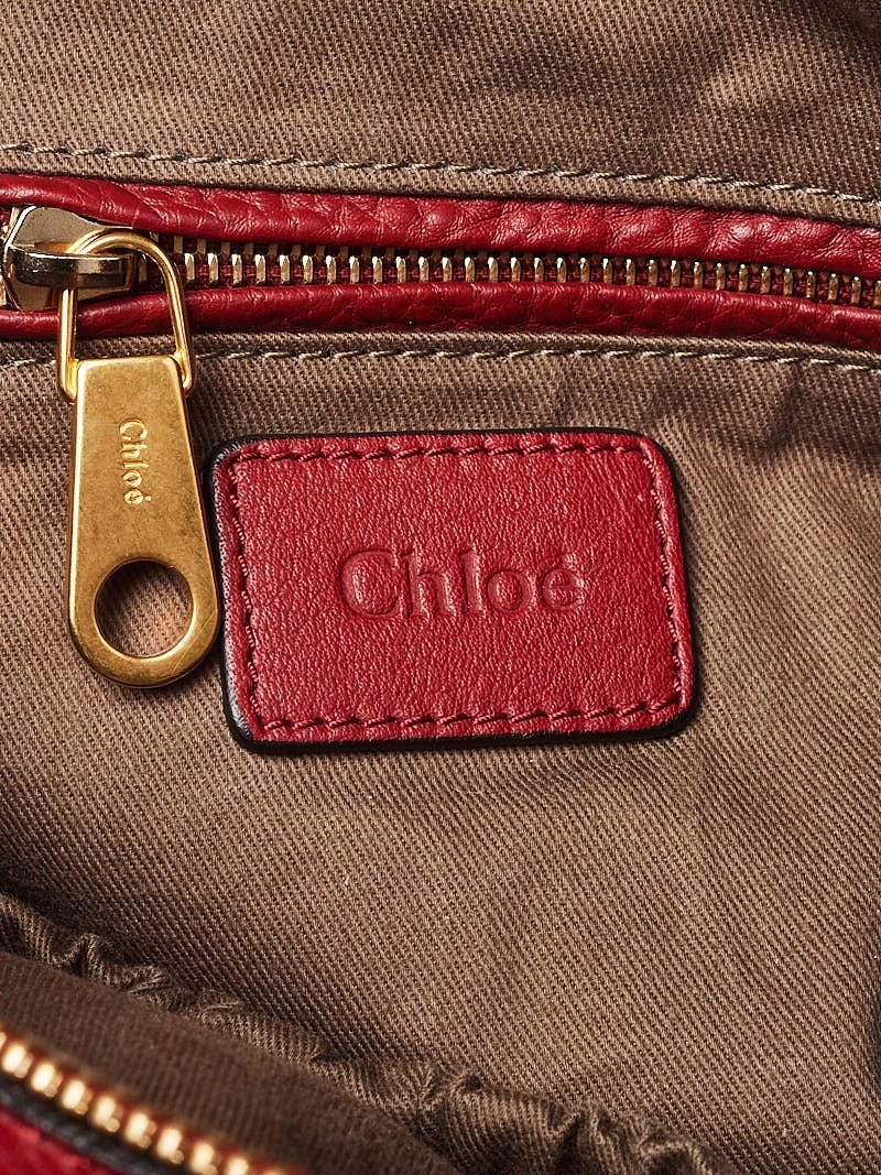 【関税＆送料込み】ChloAC Marcie In Garnet Leather Bags Chloe Garnet Pebbled Leather Large Marcie Hobo Bag | Yoogi's