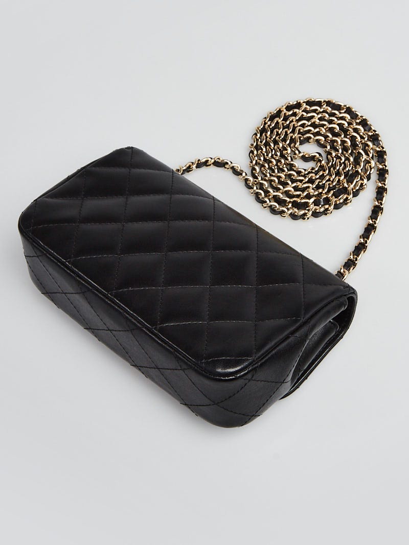 Chanel Black Quilted Lambskin Leather Peace Sign/Victory New Mini