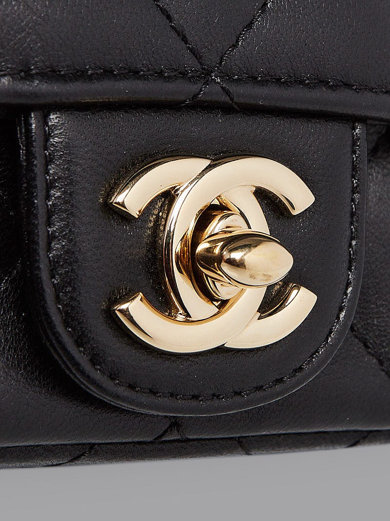 Chanel Black Quilted Lambskin Leather Peace Sign/Victory New Mini Bag -  Yoogi's Closet