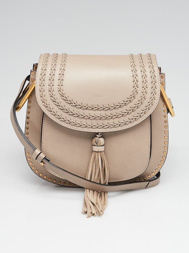 Chloe Motty Grey Braided Leather Medium Hudson Bag