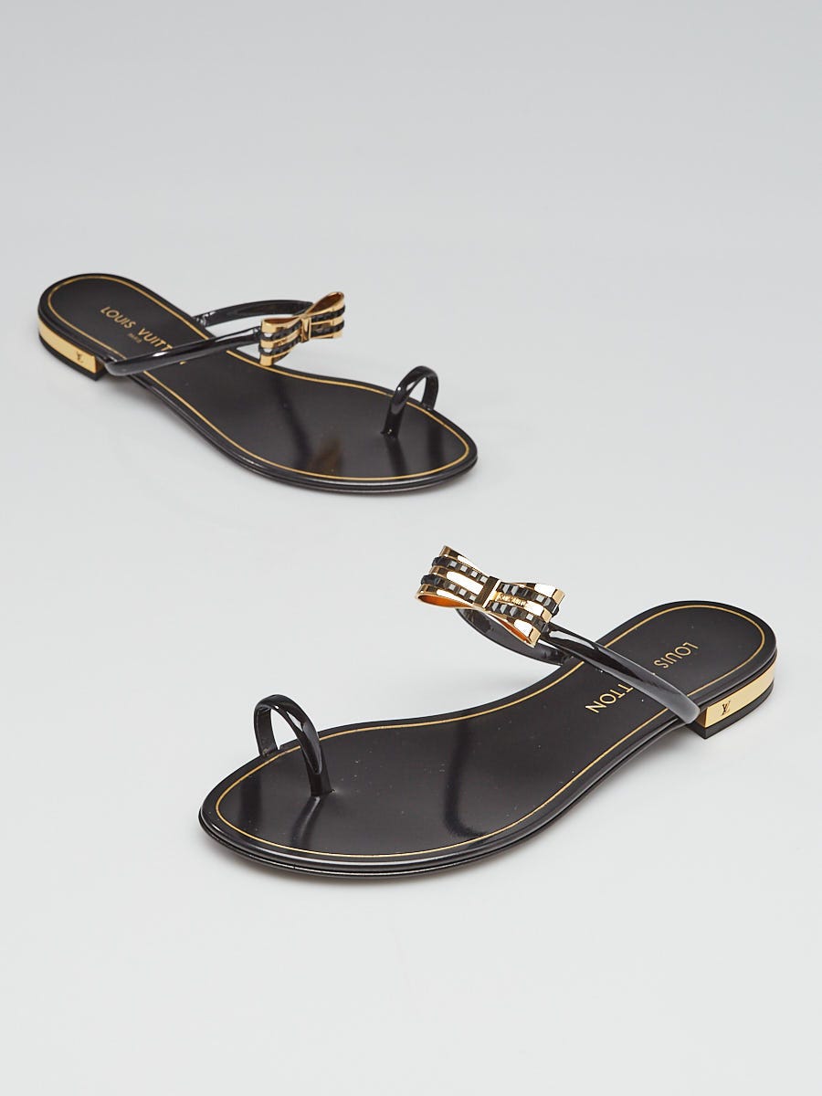 Louis Vuitton Leather Sandals In Black