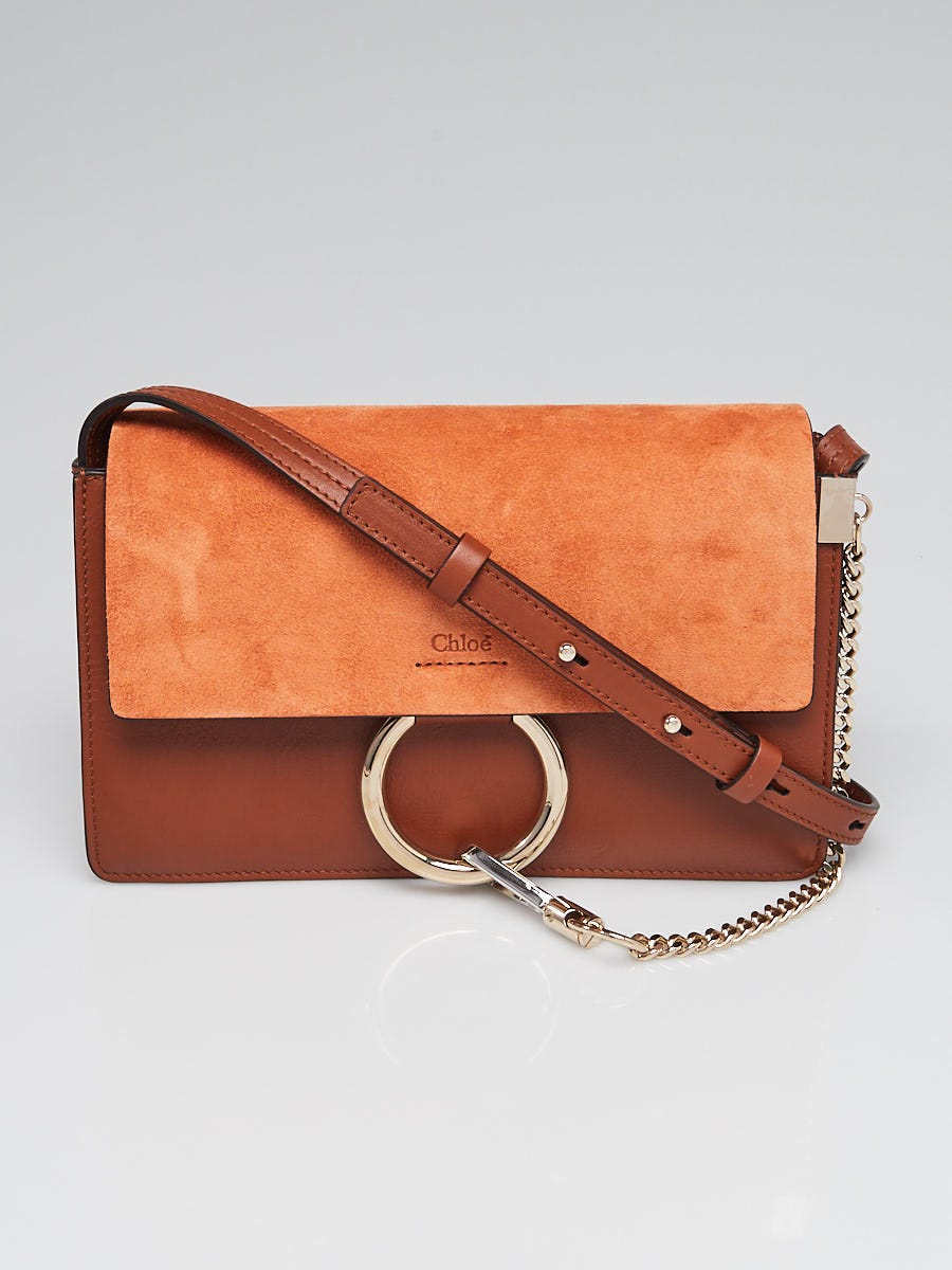 Chloe Tobacco Leather and Suede Small Faye Bag - Yoogi's Closet