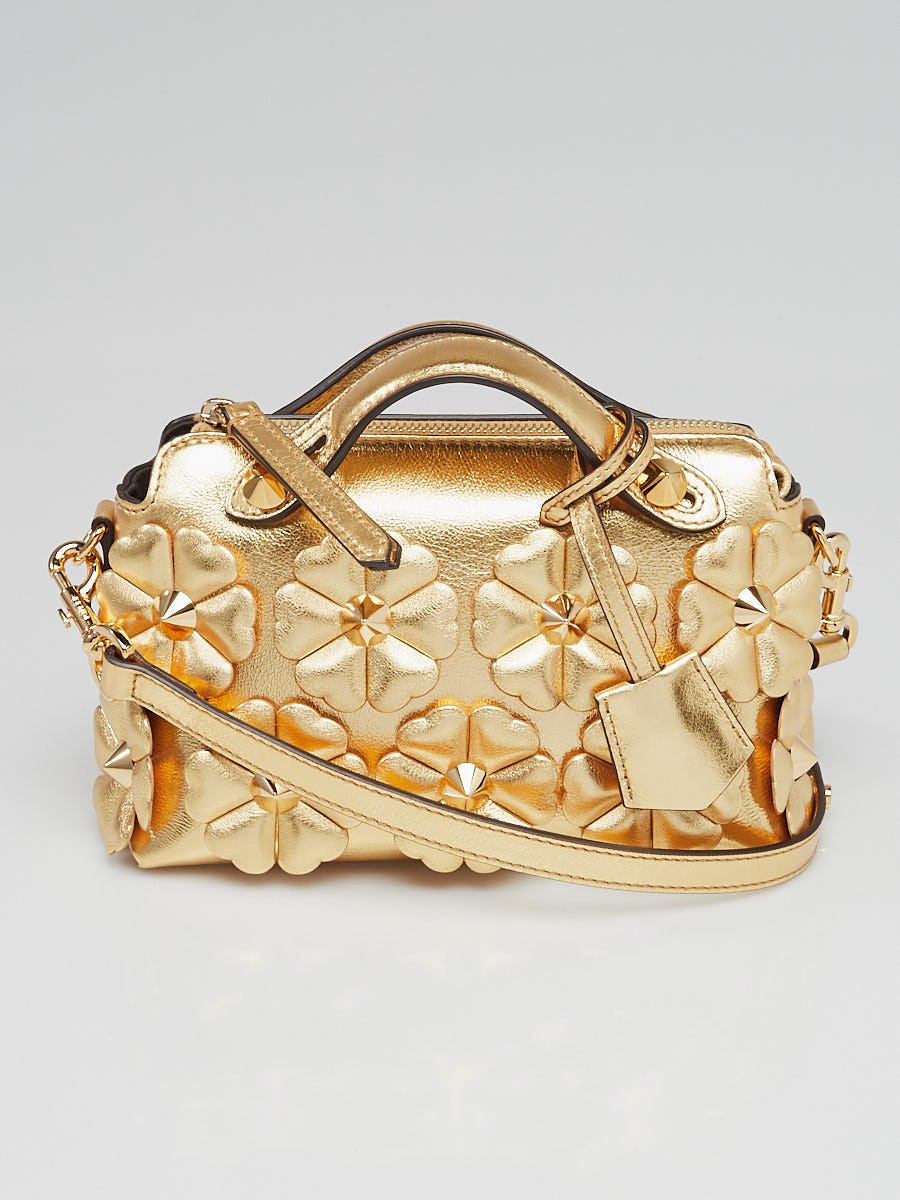 Fendi Gold Leather Flower Studded Mini By the Way 8BL135 | Yoogi's