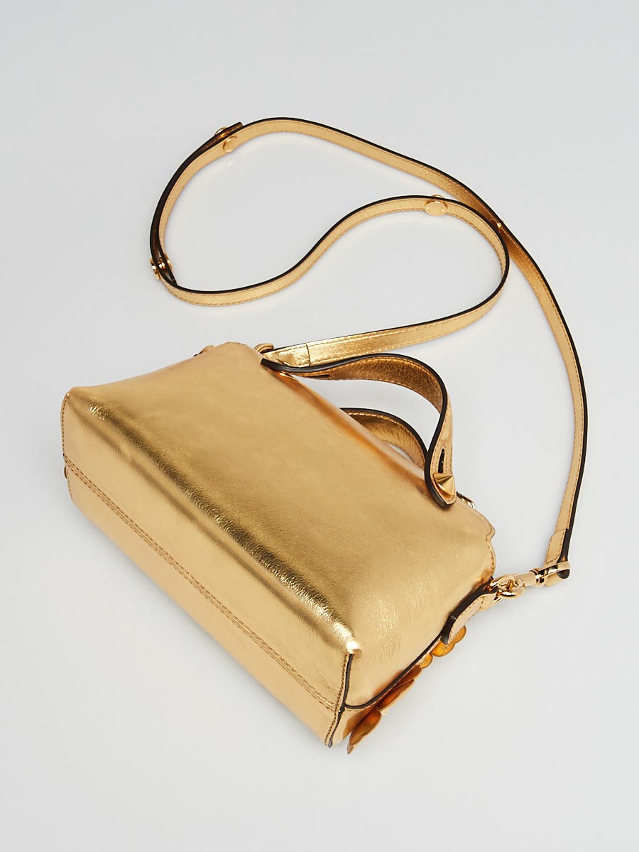 Fendi Gold Leather Flower Studded Mini By the Way 8BL135 | Yoogi's