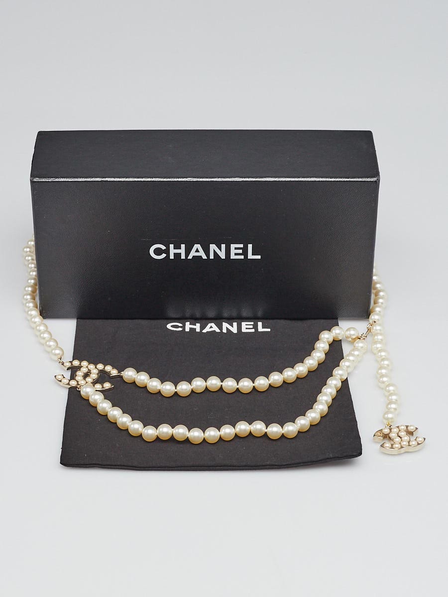 2020 Faux Pearl Accents Chain-Link Belt