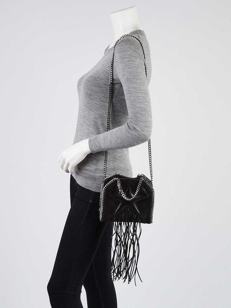 【関税&送料込】Stella Mccartney Stella Mccartney Black Shag Stella McCartney Black Shaggy Deer Quilted Faux-Leather