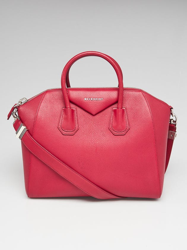 Givenchy Magenta Sugar Goatskin Leather Medium Antigona Bag