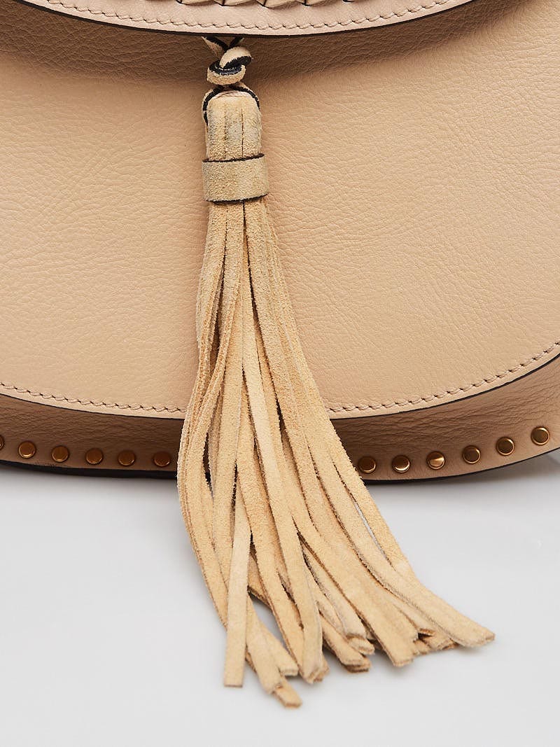 Chloe Pearl Beige Braided Leather Medium Hudson Bag | Yoogi's Closet