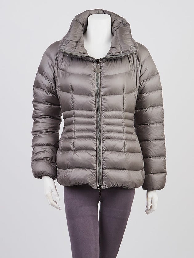 Moncler Grey Quilted Nylon Down Jacket Size 2/M