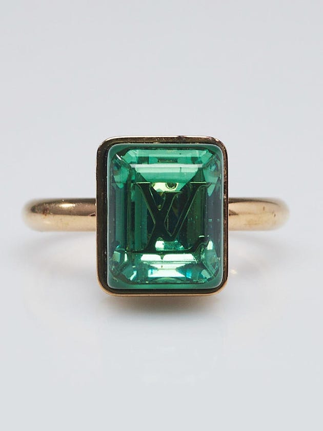 Louis Vuitton Green Resin Cosmopolitan Ring Size 6.5