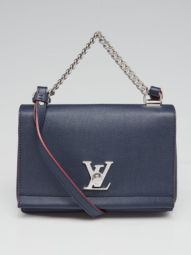 Louis Vuitton Marine/Rouge Pebbled Leather Lockme II BB Bag