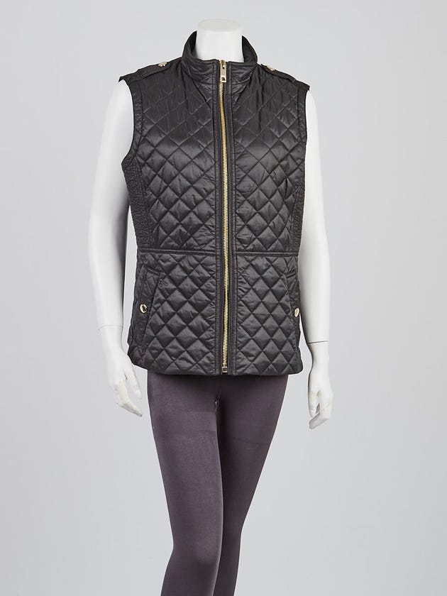 Burberry Brit Black Polyester Quilted Vest Size L