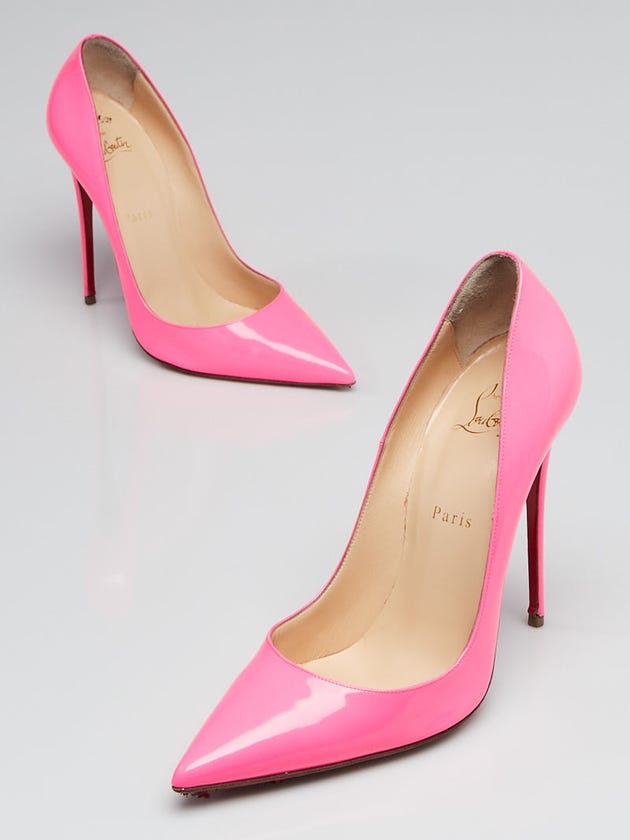 Christian Louboutin Shocking Pink Patent Leather So Kate 120 Pumps Size 9.5/40