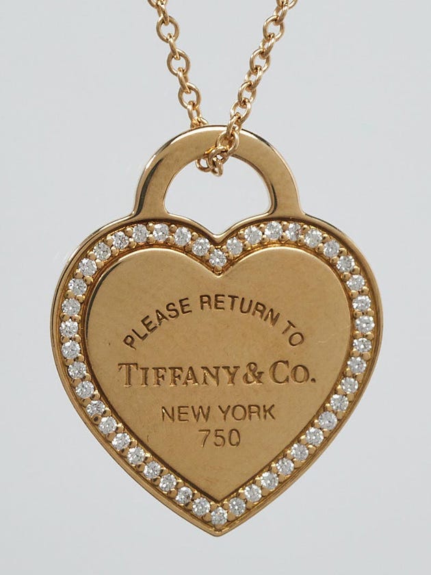 Tiffany & Co. 18k Gold and Diamond Return to Tiffany Double Pendant Necklace